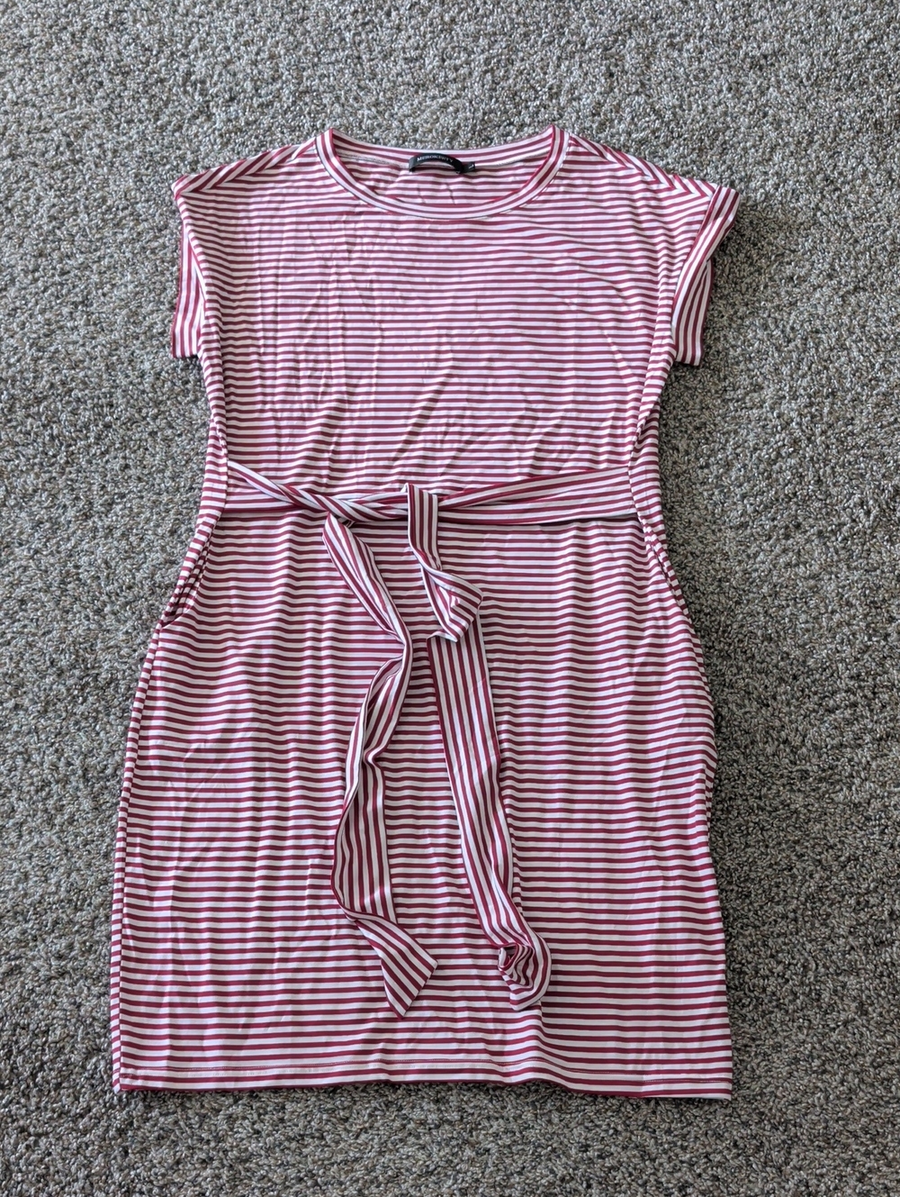 Striped Red & White Tie-Waist Women’s Dress